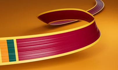 Foto op Aluminium Waving ribbon or banner with flag of Sri Lanka. independence day 3d illustration © Hammad