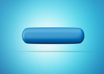 3d Minus icon isolated on blue background. Trendy and modern 3d style 3d illustration