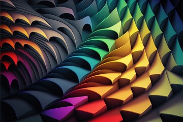 Obraz premium abstract gradient colors. paper pattern as wallpaper background illustration. Generative AI.