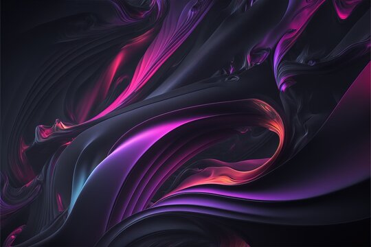 flowing ink abstract gradient colors. wallpaper background illustration. Generative AI.