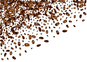 Dark Pile Roasted Vector White Background.