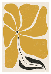 Matisse inspired contemporary collage botanical minimalist wall art poster