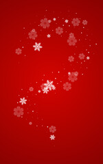 Obraz na płótnie Canvas Silver Snowfall Vector Red Background. Fantasy