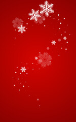 Obraz na płótnie Canvas Silver Snowfall Vector Red Background. Christmas