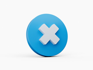 Fototapeta premium Blue Multiple Math Symbol. 3D Illustration on white background