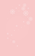 Golden Snowflake Vector Pink Background. Fantasy