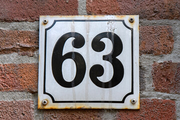 Close Up House Number 63 At Amsterdam The Netherlands 19-9-2021