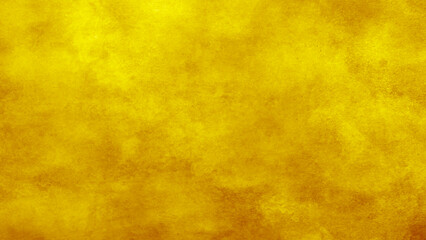 Patchy plastered wall textured in yellow tones as abstract background.