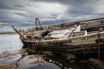 Derelict boat wrecks on the Isle of Mull, Scotland