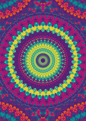 Fototapeta na wymiar Colorful Mandala Poster - Geometric Wallpaper