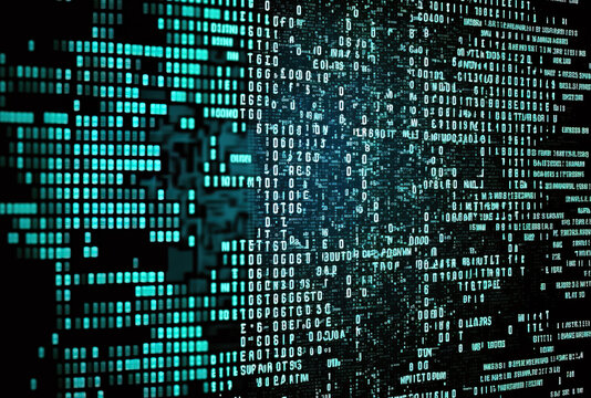 Technology network computer language using binary. Generative AI