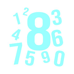 Numeric icon vector symbol