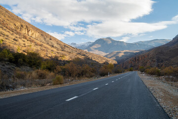Road running through valley to Monastery