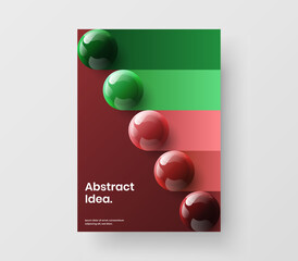 Abstract 3D balls presentation concept. Isolated annual report A4 vector design layout.