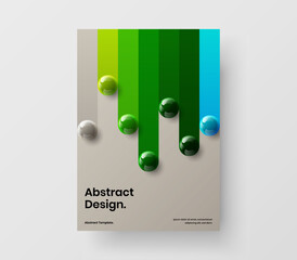 Modern 3D spheres book cover illustration. Simple company identity design vector concept.