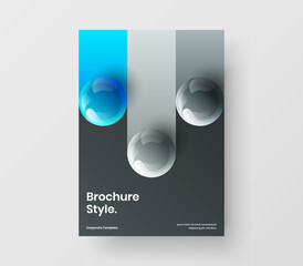 Colorful booklet vector design concept. Modern realistic spheres brochure illustration.