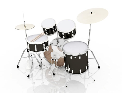 Schlagzeug vor weißem Hintergrund