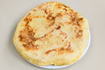 Turkish karisik atom  tost ( kasarli bazlama tost) . Sucuklu, Kasarli, kavurmali karisik tost. Flat baked bread toasted