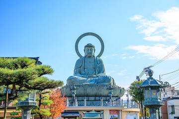 秋の高岡大佛　富山県高岡市　Takaoka Daibutsu in Autumn. Toyama Prefecture, Takaoka...