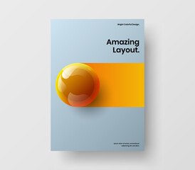 Isolated handbill A4 vector design concept. Simple realistic balls corporate cover layout.