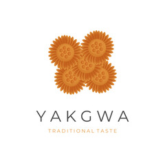 Yakgwa Flower Cake Korean Food Illustration Logo