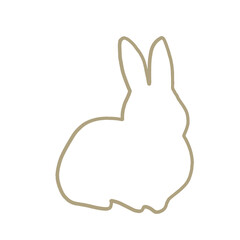 座るうさぎ　線画シンプルイラスト