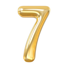 3d numbers 7 gold with generative AI