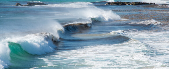 Blue waves in Tarifa, Cadiz