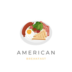 American Breakfast Illustration logo