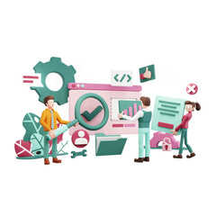 3D Creative Development Team Work Illustration