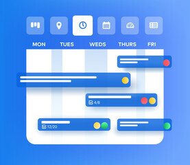 Task schedule management timeline. Vector illustration
