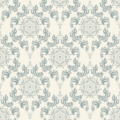 Fototapeta premium Seamless decorative ornament on background. Floral ornament on background