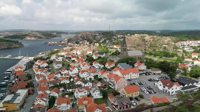 Fallbacka Sweden Town Cliff Drone