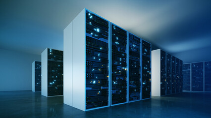 cloud data center concept image, 3d rendering