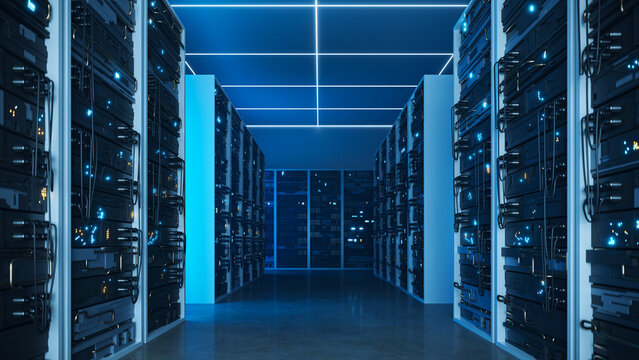 cloud data center concept image, 3d rendering