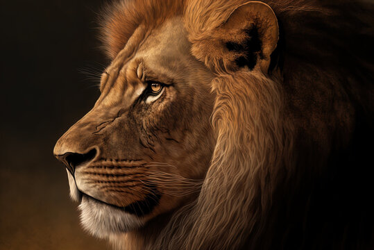 Lion Head Side Images – Browse 2,680 Stock Photos, Vectors, and Video |  Adobe Stock