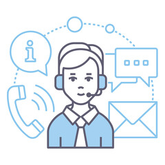 Customer service line design icon