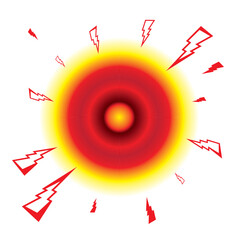 Obraz premium Pain Icon, Painful Spot Mark, Ache Symbol, Painkiller Target, Pain Pointing Sign, Red Circle Illness Location