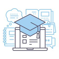 E-learning line design icon