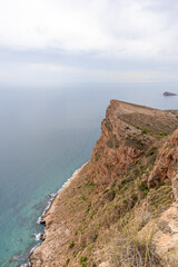 Beaches, cliffs and tourist places in the south of Spain. White coast in the Valencian Community.