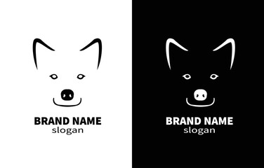 Wolf Head Line Art Coyote Logo Design