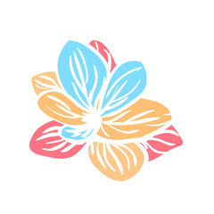 Vector Colorful Illustration of Petal Flower Isolated on White Background