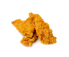 Chicken Strips Isolated, Breaded Nuggets, Crispy Fry Chicken Meat, American Deep Fried Crunchy Fillet Pieces