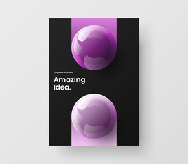 Creative 3D balls leaflet illustration. Geometric placard vector design template.