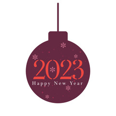 Happy New Year Background with Typography, Lettering. Greeting card 2023