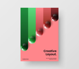 Premium realistic balls banner illustration. Fresh cover design vector layout.