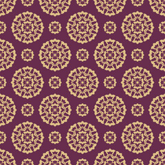 Seamless ornamental luxurious royal vector pattern in Ottoman Kaftan style. Use for fabric prints, weaving, knitting, home decoration, fashion design and bedding patterns