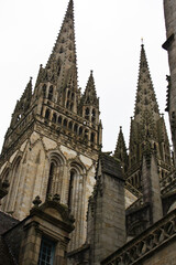Fototapeta na wymiar The magnificent Cathedral of St. Corentin in Quimper