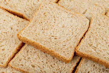 Whole Grain Healthy Sandwich Bread Texture Background Top View, Pattern of Brown Organic Cereal Bread
