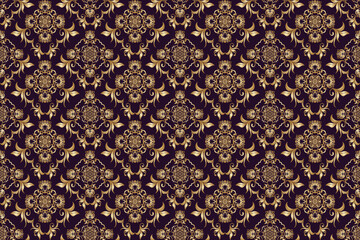 Seamless ornament on background. Floral ornament on background. Wallpaper pattern. Template for design of your interior